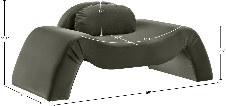 Fauteuil d'appoint rembourré en chenille Vivi
