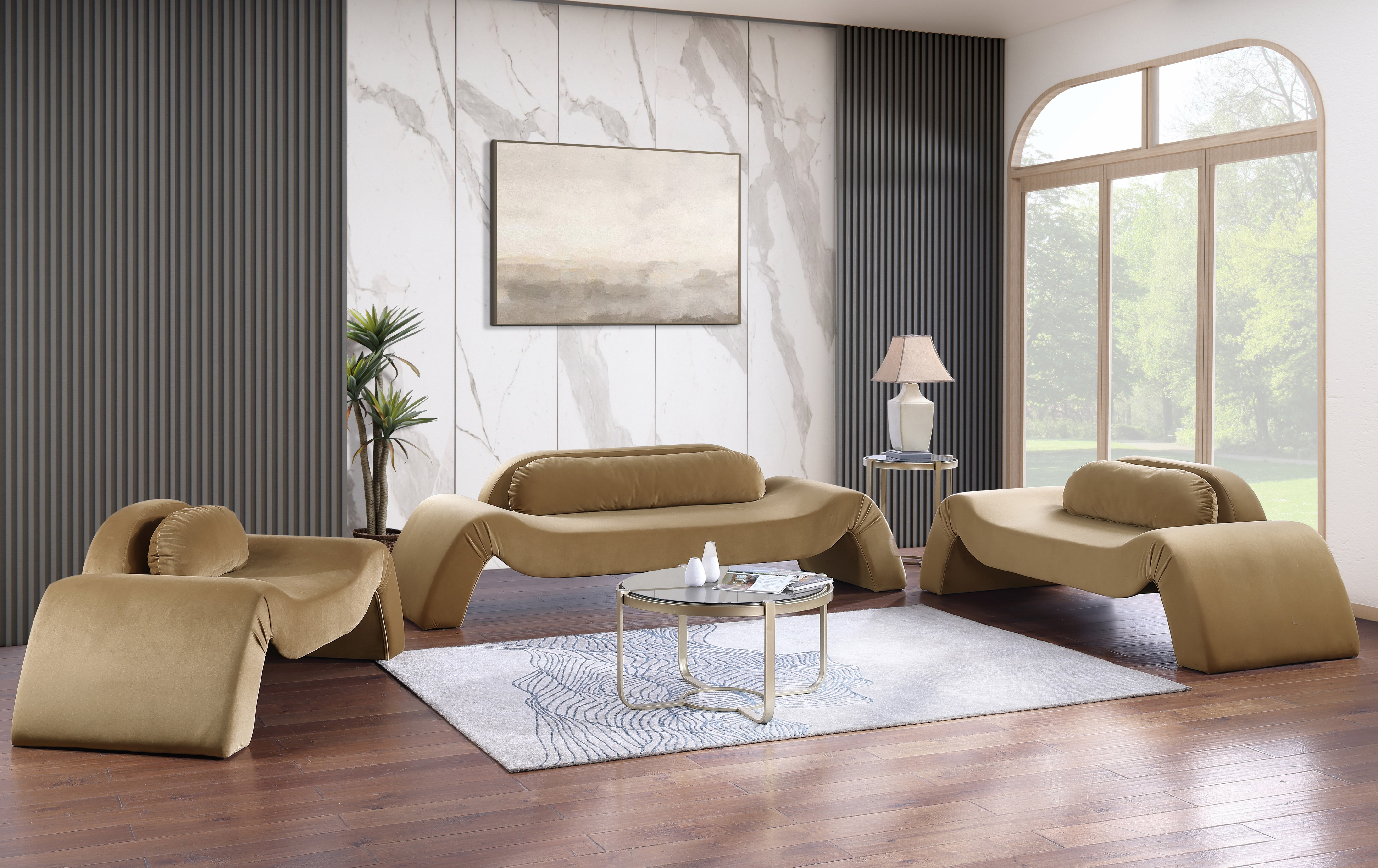 Fauteuil d'appoint rembourré en chenille Vivi