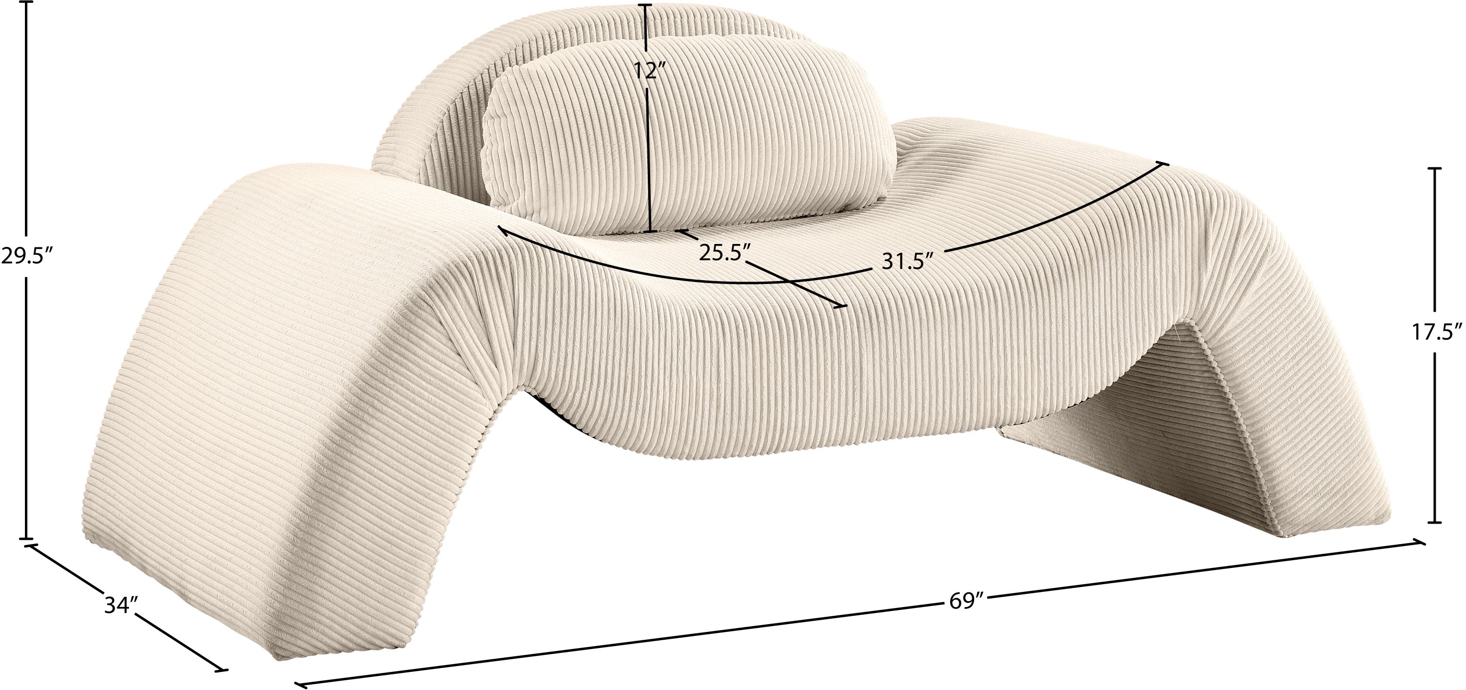 Fauteuil d'appoint rembourré en chenille Vivi