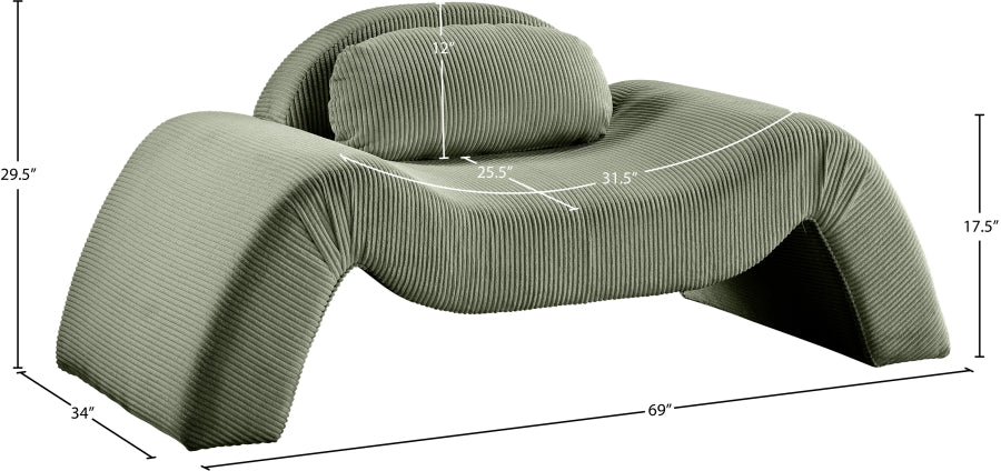 Fauteuil d'appoint rembourré en chenille Vivi