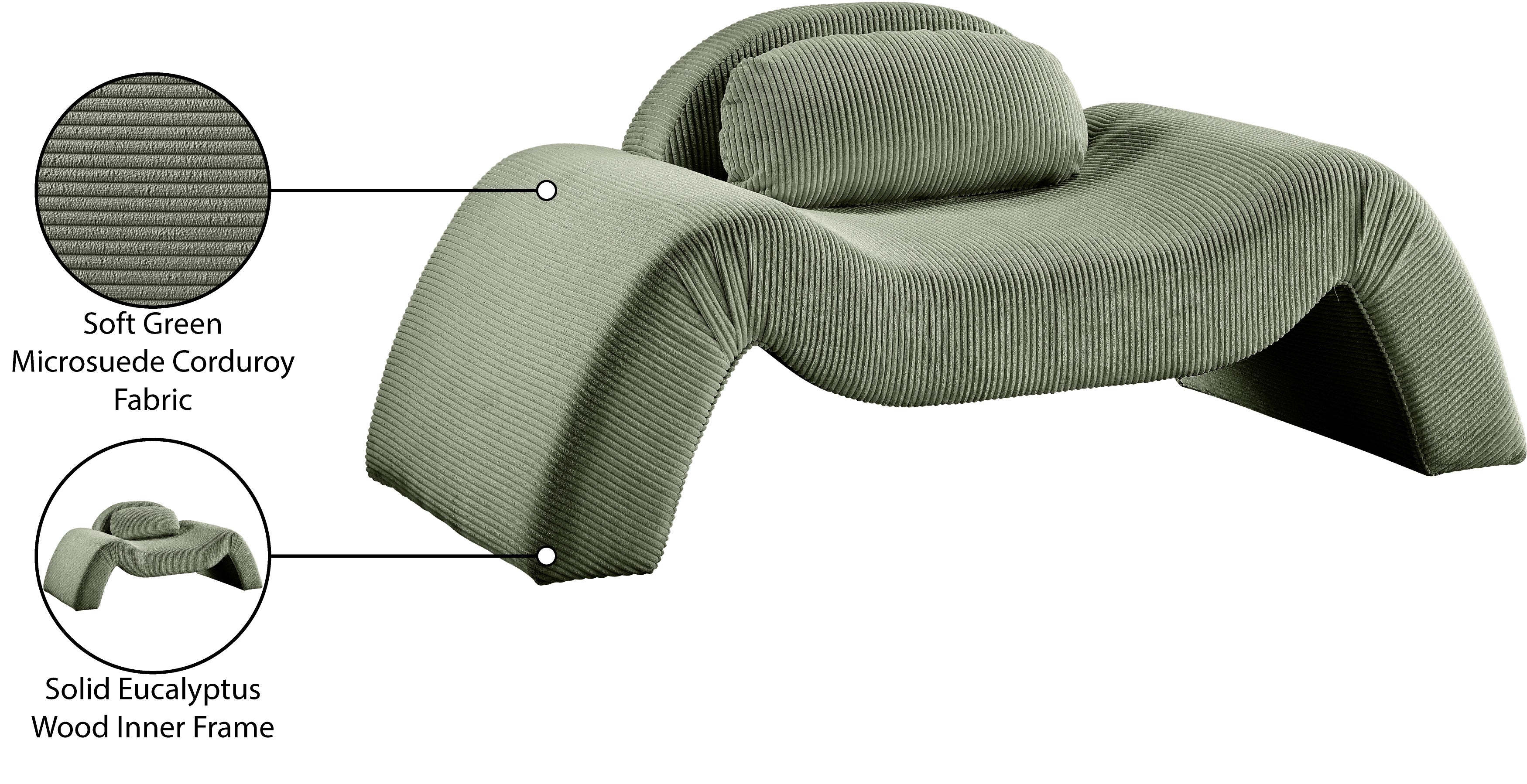 Fauteuil d'appoint rembourré en chenille Vivi