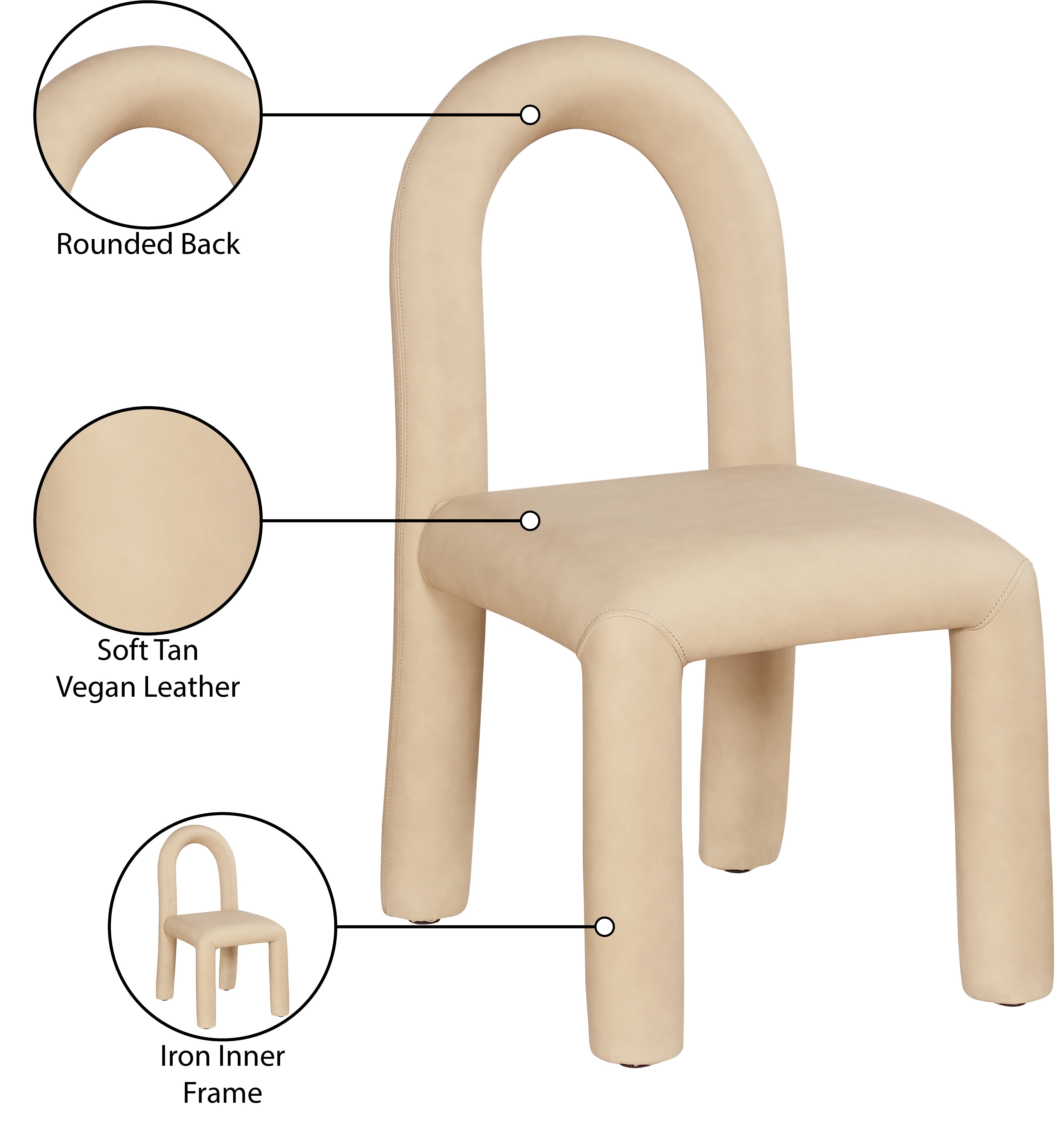 Fauteuil d'appoint rembourré en chenille Vivi