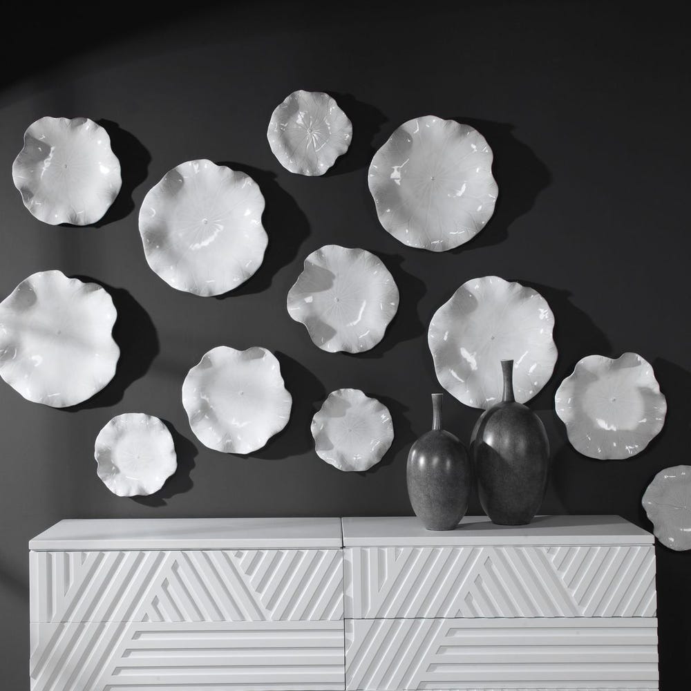Abella Ceramic Outdoor Wall Decor, S/3