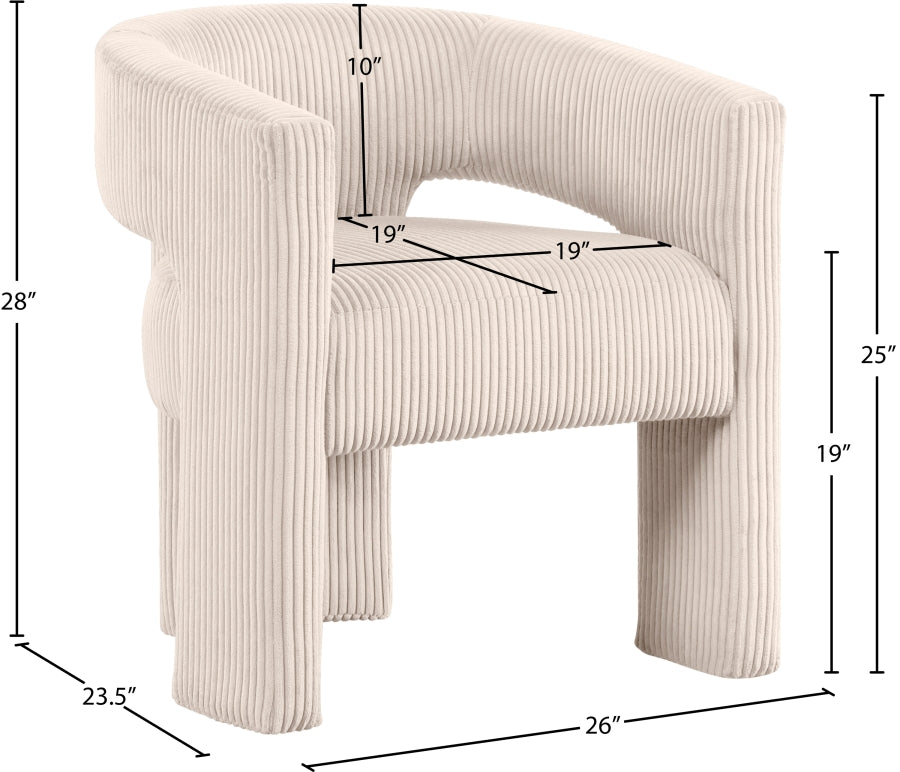 Fauteuil d'appoint rembourré en chenille Vivi