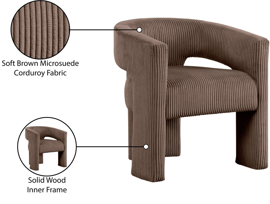 Fauteuil d'appoint rembourré en chenille Vivi
