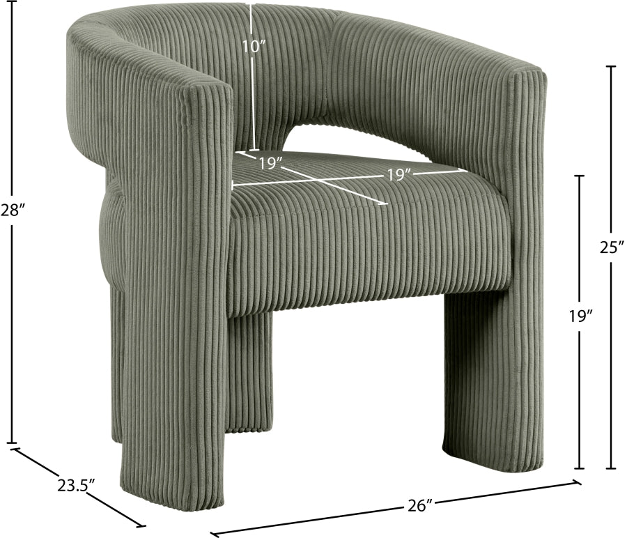 Fauteuil d'appoint rembourré en chenille Vivi