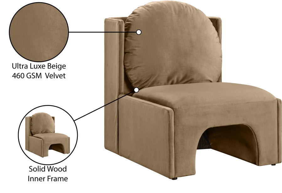 Fauteuil d'appoint rembourré en chenille Vivi
