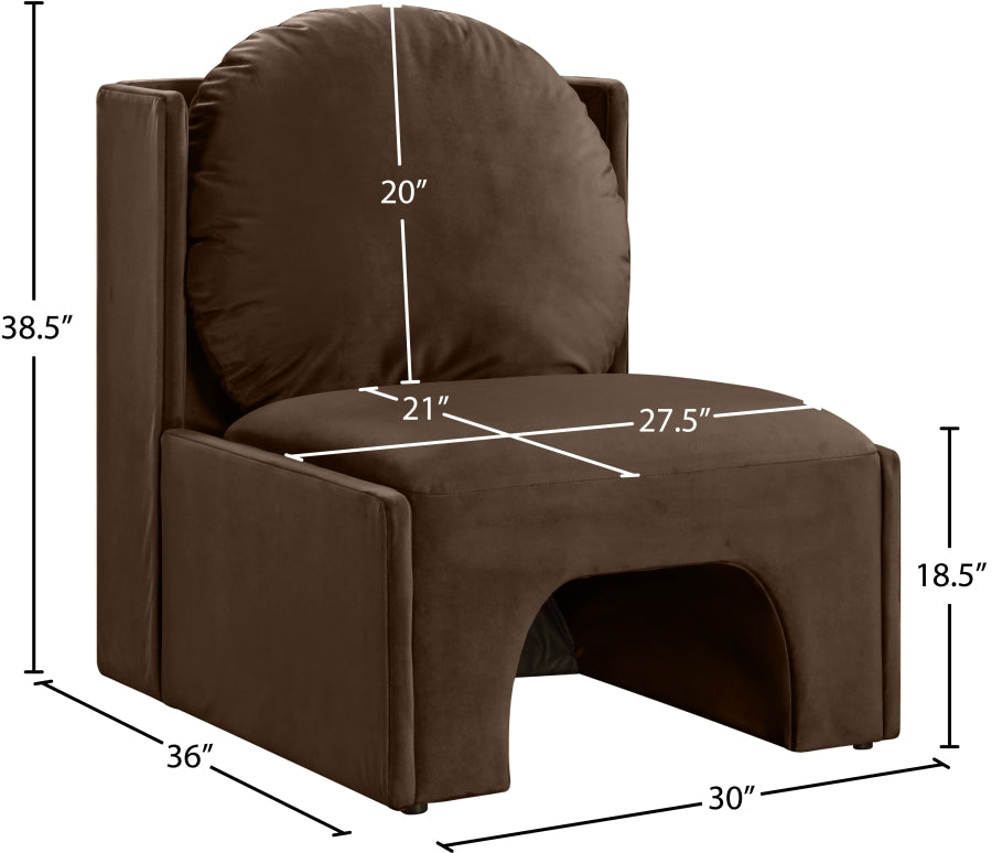 Fauteuil d'appoint rembourré en chenille Vivi