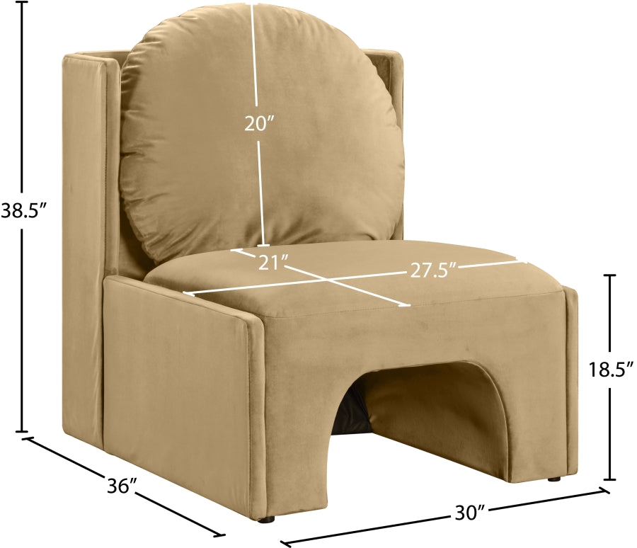 Fauteuil d'appoint rembourré en chenille Vivi