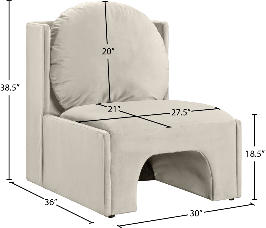 Fauteuil d'appoint rembourré en chenille Vivi