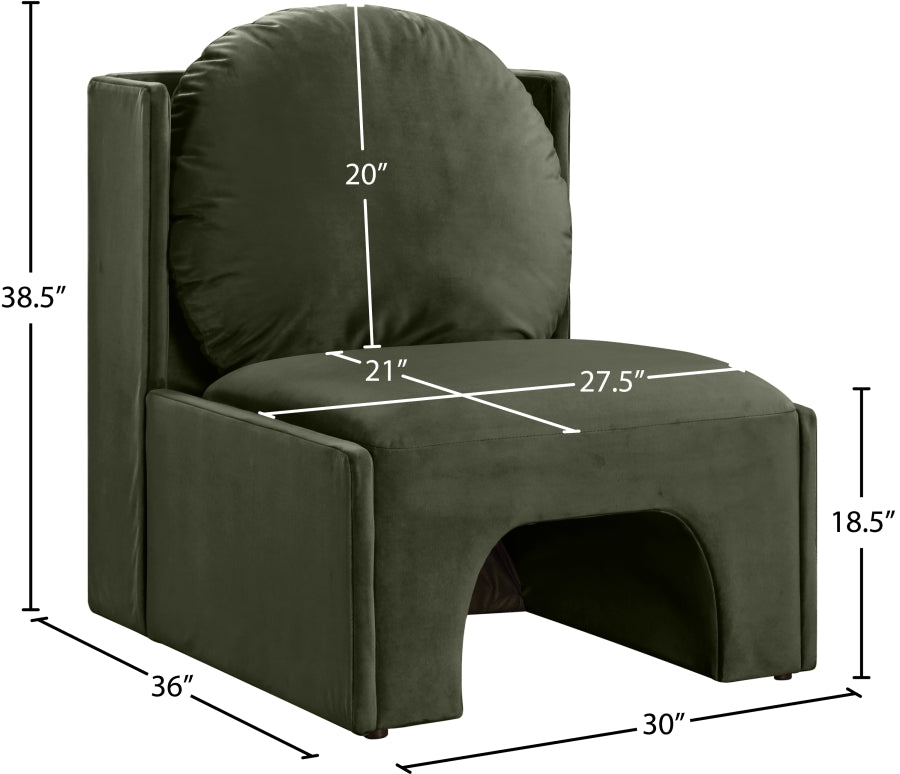 Fauteuil d'appoint rembourré en chenille Vivi