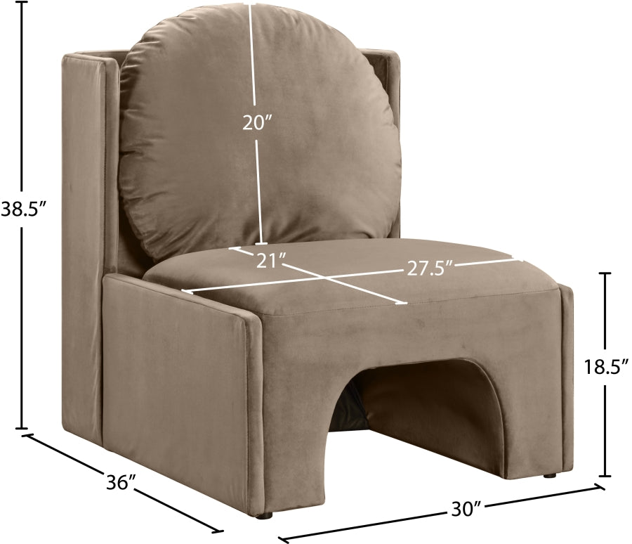 Fauteuil d'appoint rembourré en chenille Vivi