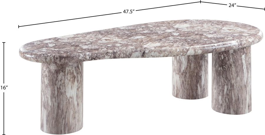 Sassari Marble Finish Indoor / Outdoor Concrete Coffee Table