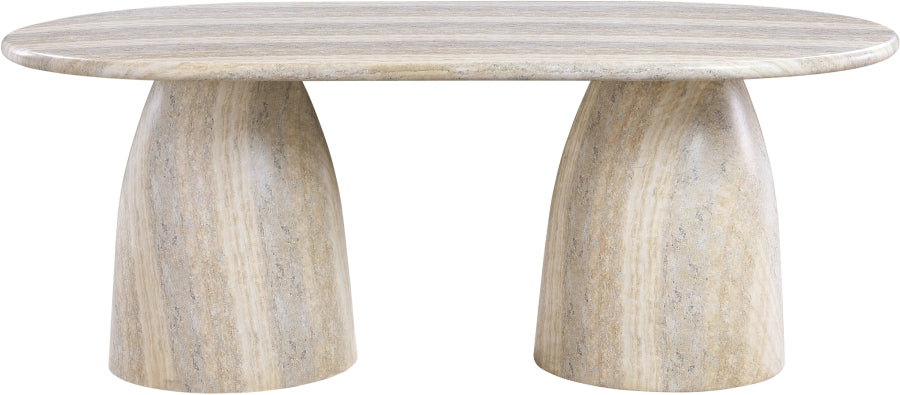 Cosenza Travertine Finish Indoor / Outdoor Concrete Dining Table