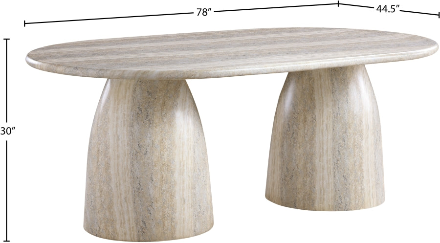 Cosenza Travertine Finish Indoor / Outdoor Concrete Dining Table