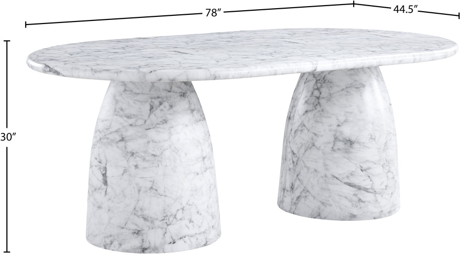 Cosenza Marble Finish Indoor / Outdoor Concrete Dining Table