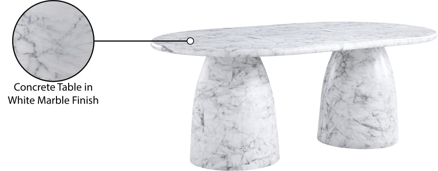 Cosenza Marble Finish Indoor / Outdoor Concrete Dining Table