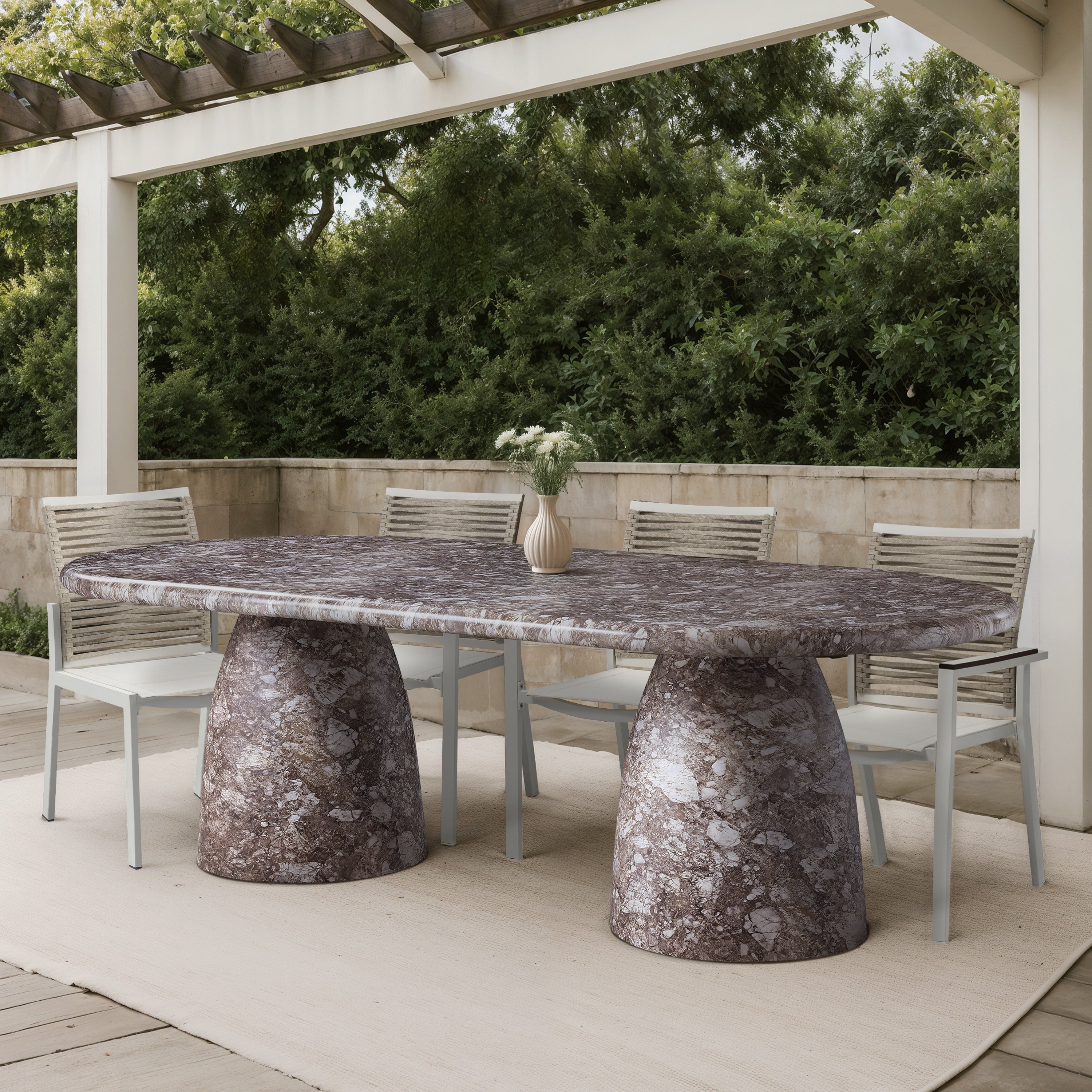 Cosenza Marble Finish Indoor / Outdoor Concrete Dining Table