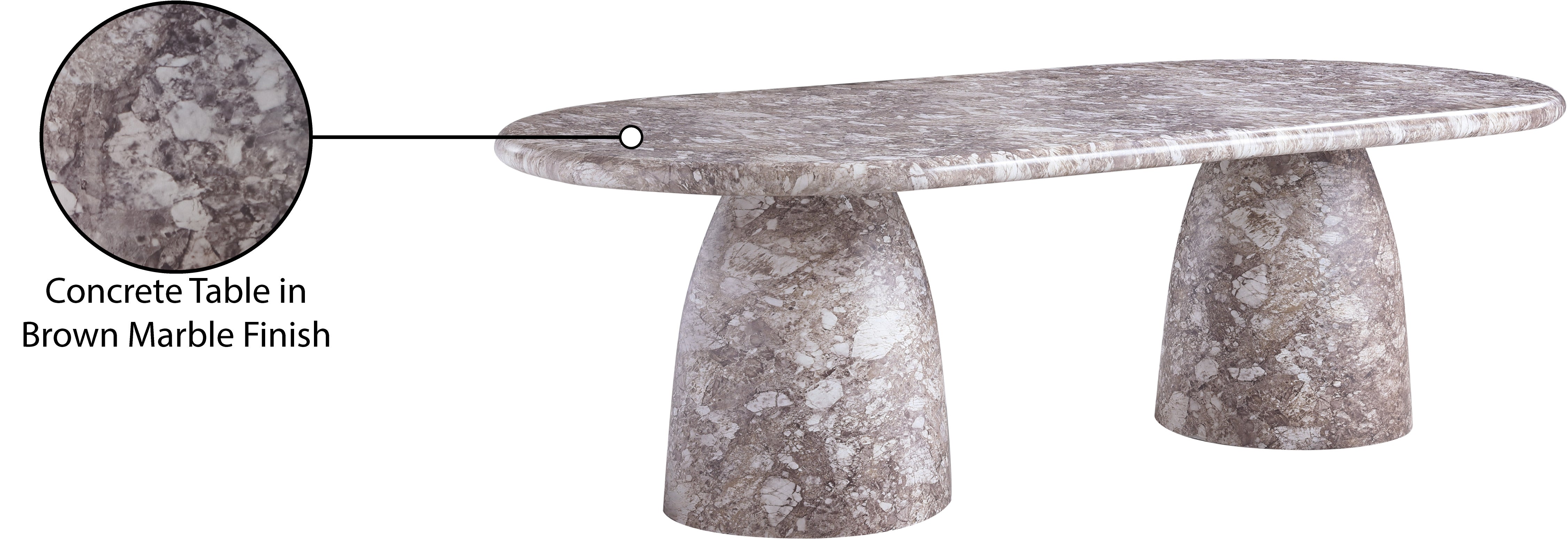 Cosenza Marble Finish Indoor / Outdoor Concrete Dining Table