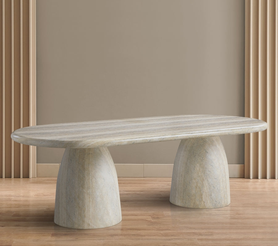Cosenza Travertine Finish Indoor / Outdoor Concrete Dining Table