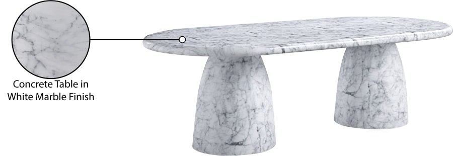 Cosenza Marble Finish Indoor / Outdoor Concrete Dining Table