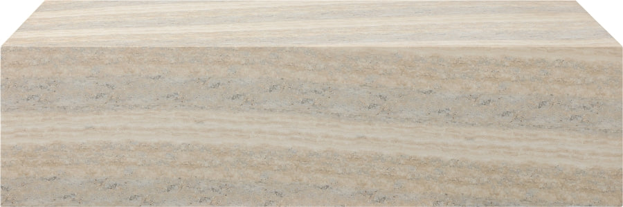 Piazza Travertine Finish Indoor/Outdoor Concrete Coffee Table