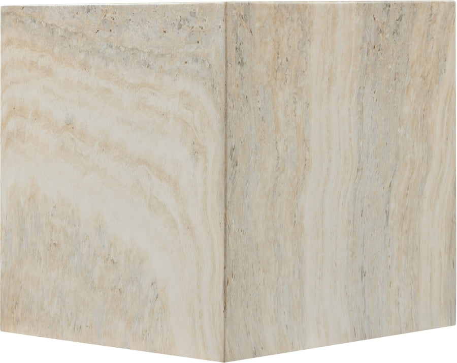 Piazza Travertine Finish Indoor / Outdoor Concrete End Table