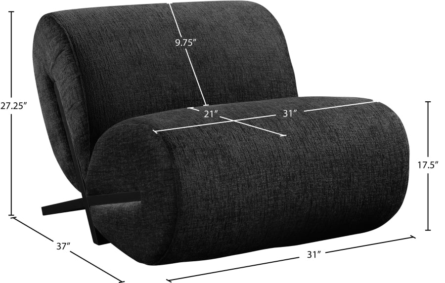 Fauteuil d'appoint rembourré en chenille Vivi