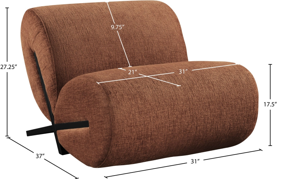 Fauteuil d'appoint rembourré en chenille Vivi