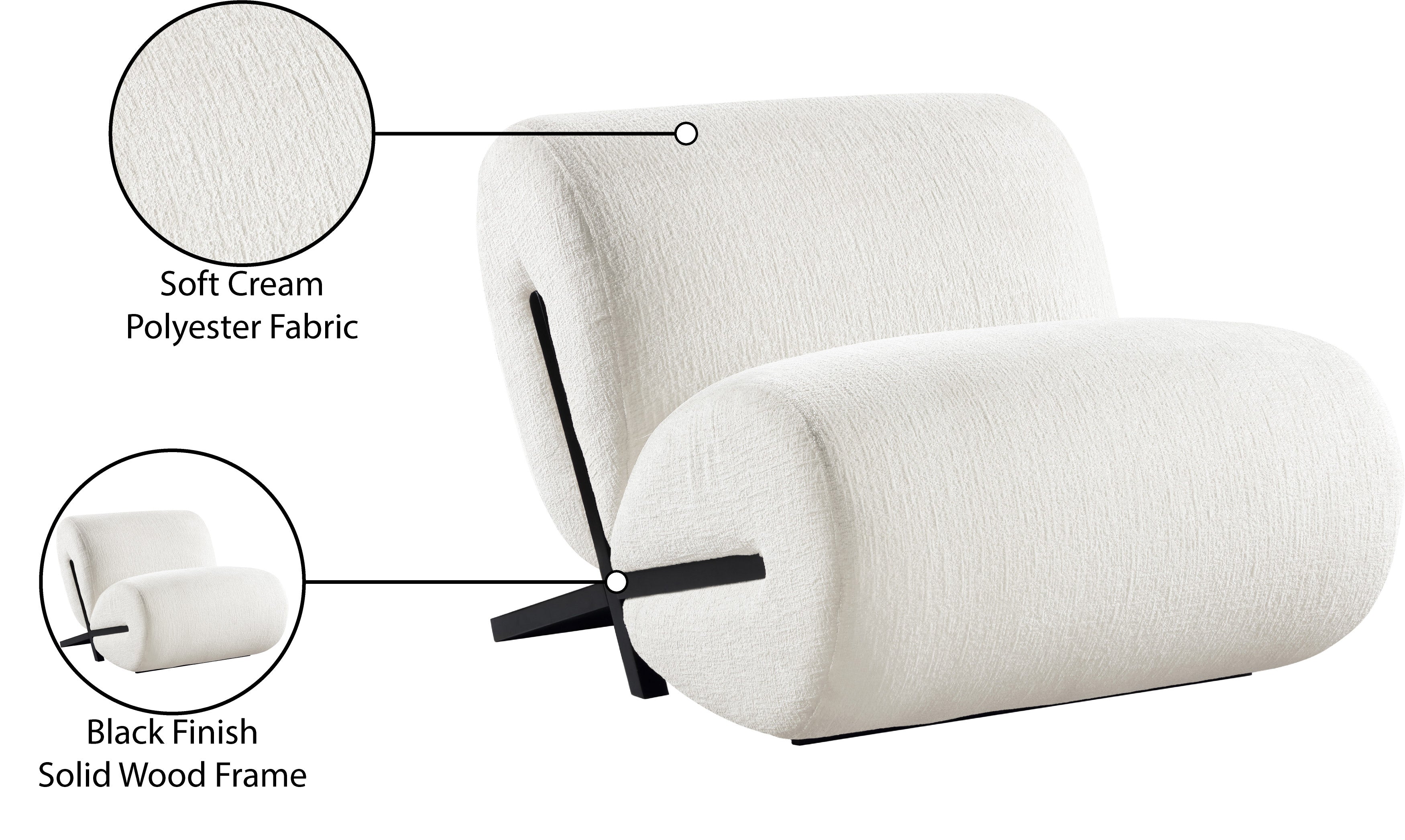 Fauteuil d'appoint rembourré en chenille Vivi