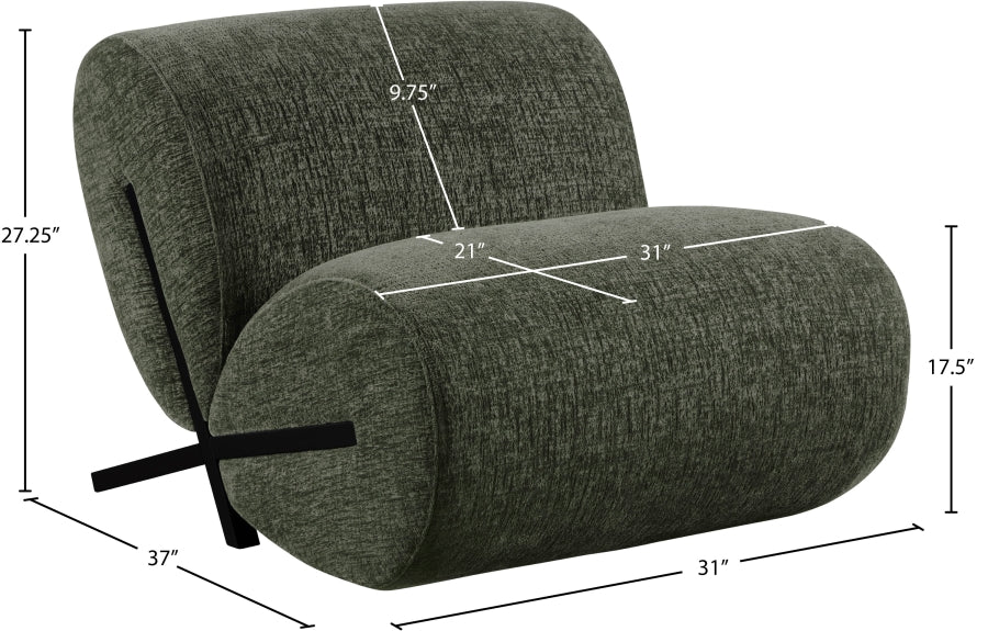 Fauteuil d'appoint rembourré en chenille Vivi