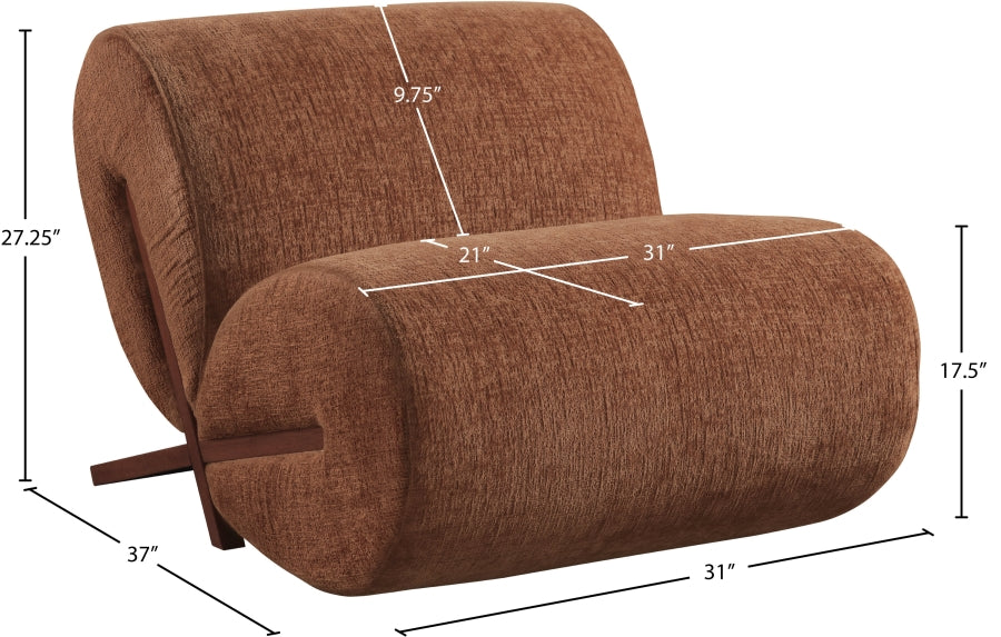 Fauteuil d'appoint rembourré en chenille Vivi