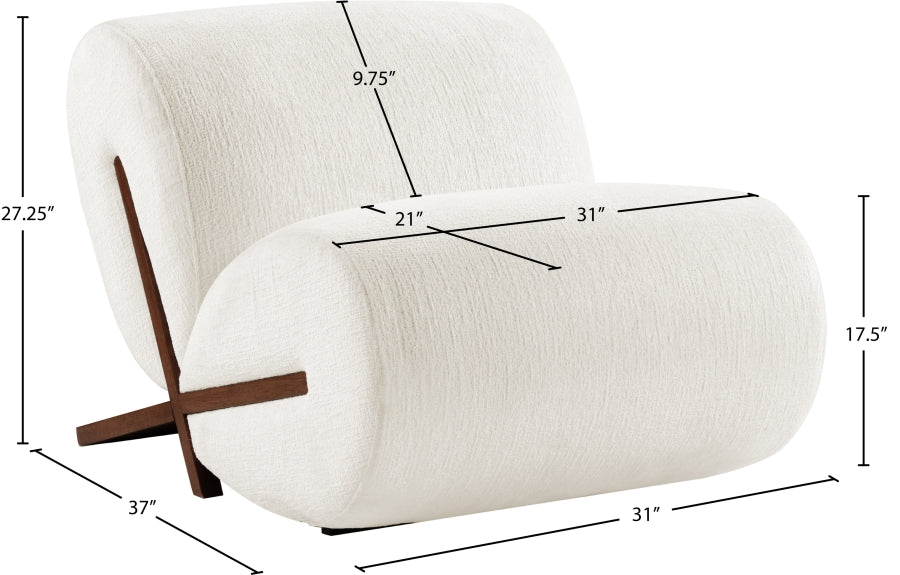 Fauteuil d'appoint rembourré en chenille Vivi