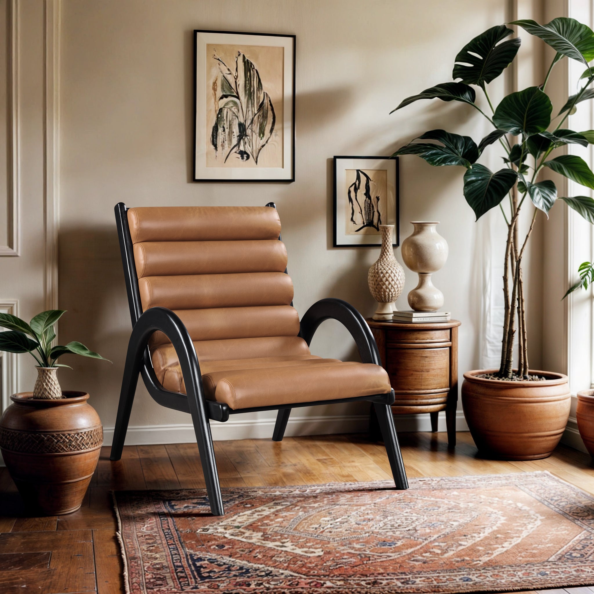 Fauteuil d'appoint rembourré en chenille Vivi
