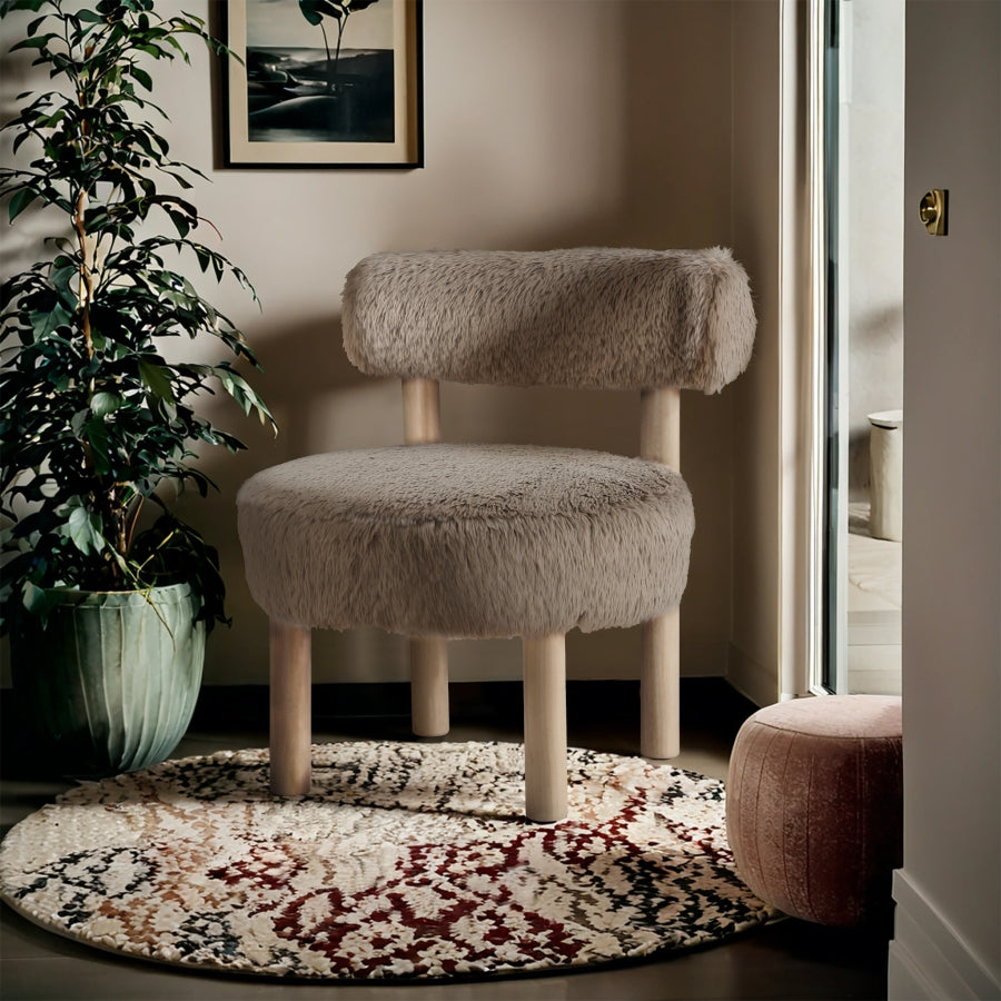 Fauteuil d'appoint rembourré en chenille Vivi
