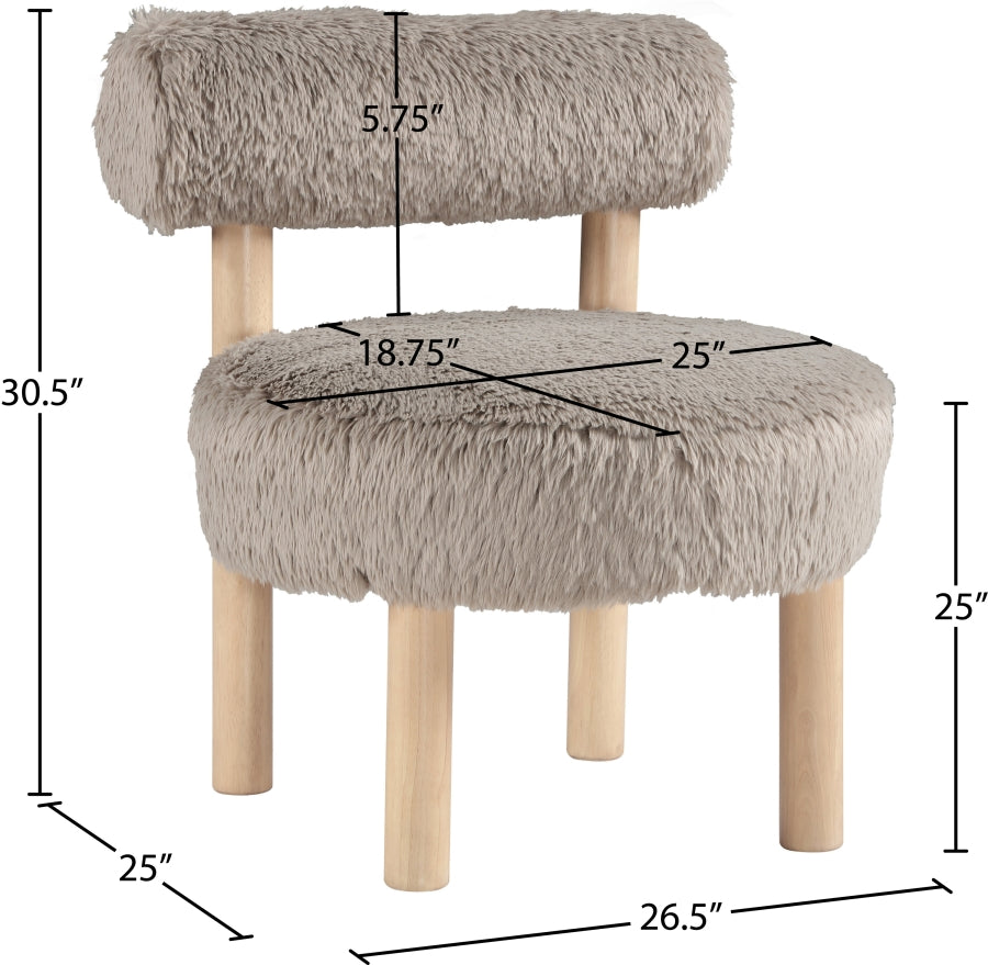 Fauteuil d'appoint rembourré en chenille Vivi