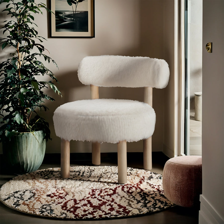Fauteuil d'appoint rembourré en chenille Vivi