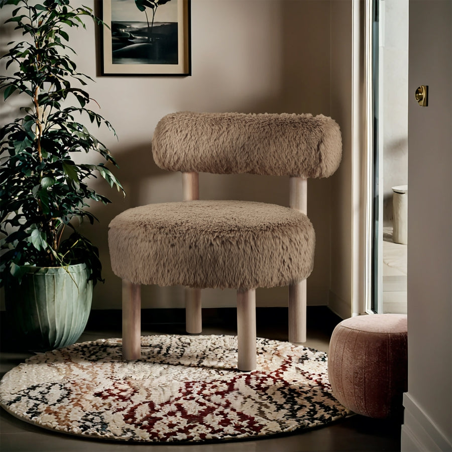 Fauteuil d'appoint rembourré en chenille Vivi