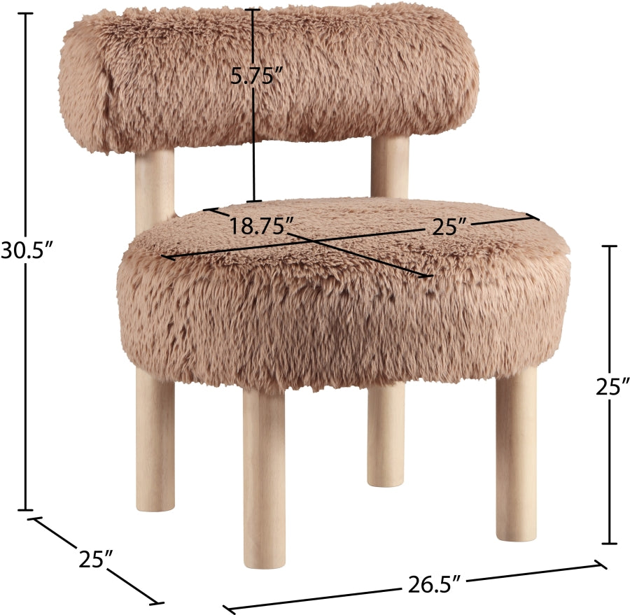 Fauteuil d'appoint rembourré en chenille Vivi