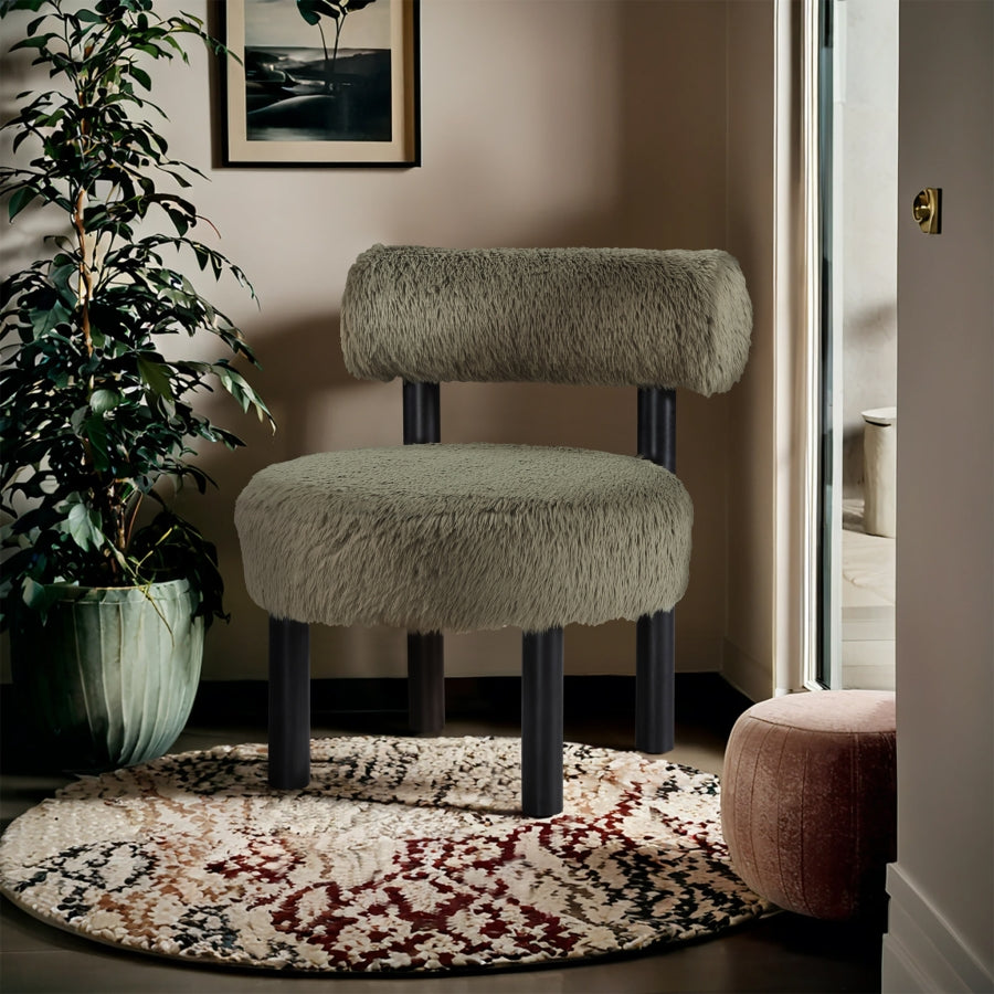 Fauteuil d'appoint rembourré en chenille Vivi