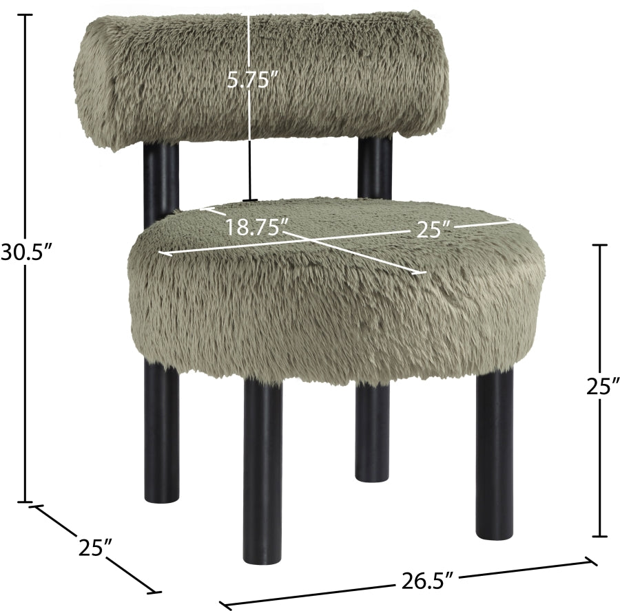 Fauteuil d'appoint rembourré en chenille Vivi