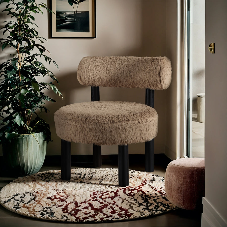 Fauteuil d'appoint rembourré en chenille Vivi