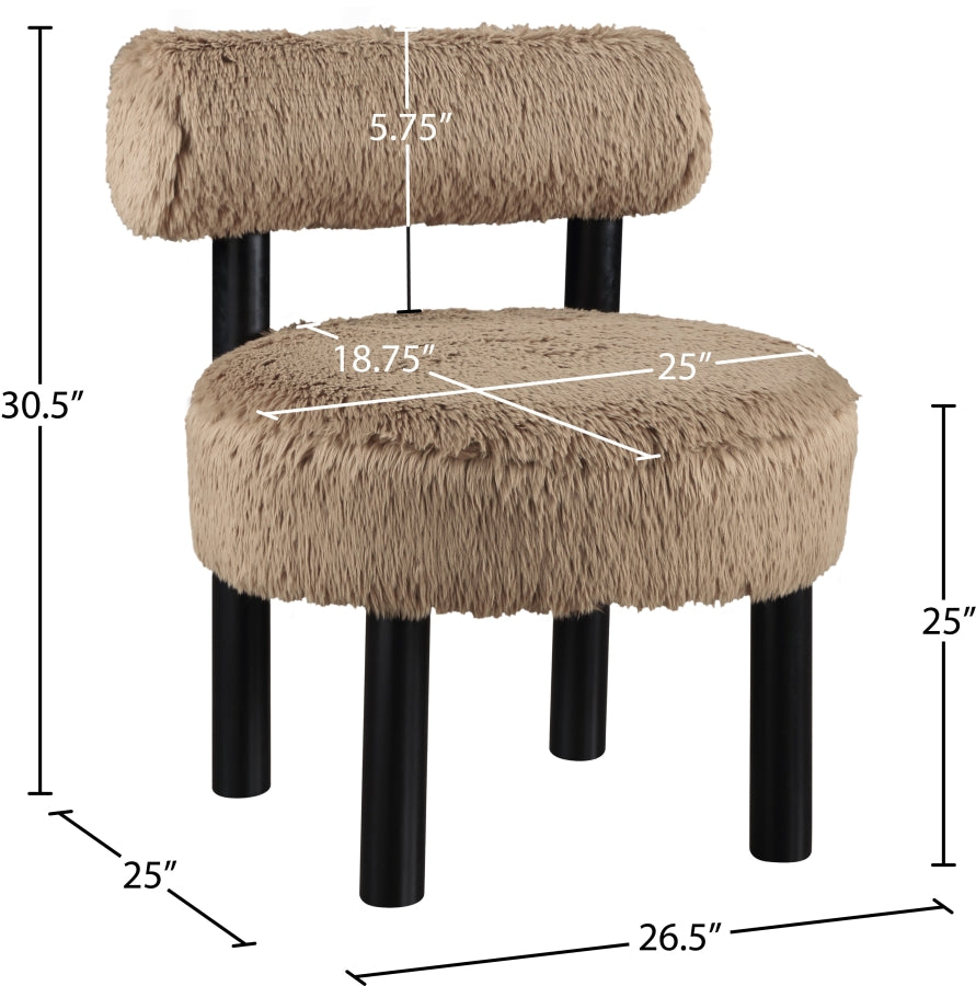 Fauteuil d'appoint rembourré en chenille Vivi