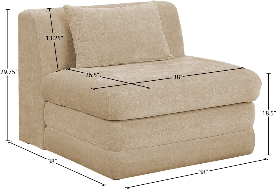Fauteuil d'appoint rembourré en chenille Vivi