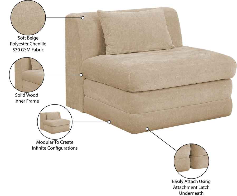 Fauteuil d'appoint rembourré en chenille Vivi