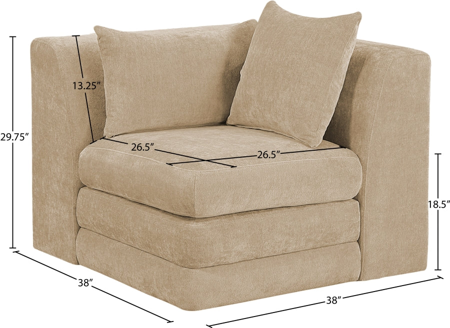Stellar Chenille Fabric Upholstered Modular Accent Chair