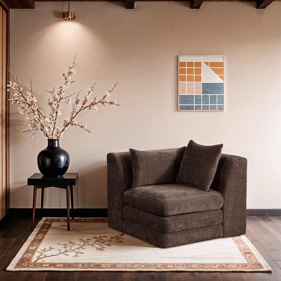 Stellar Chenille Fabric Upholstered Modular Accent Chair