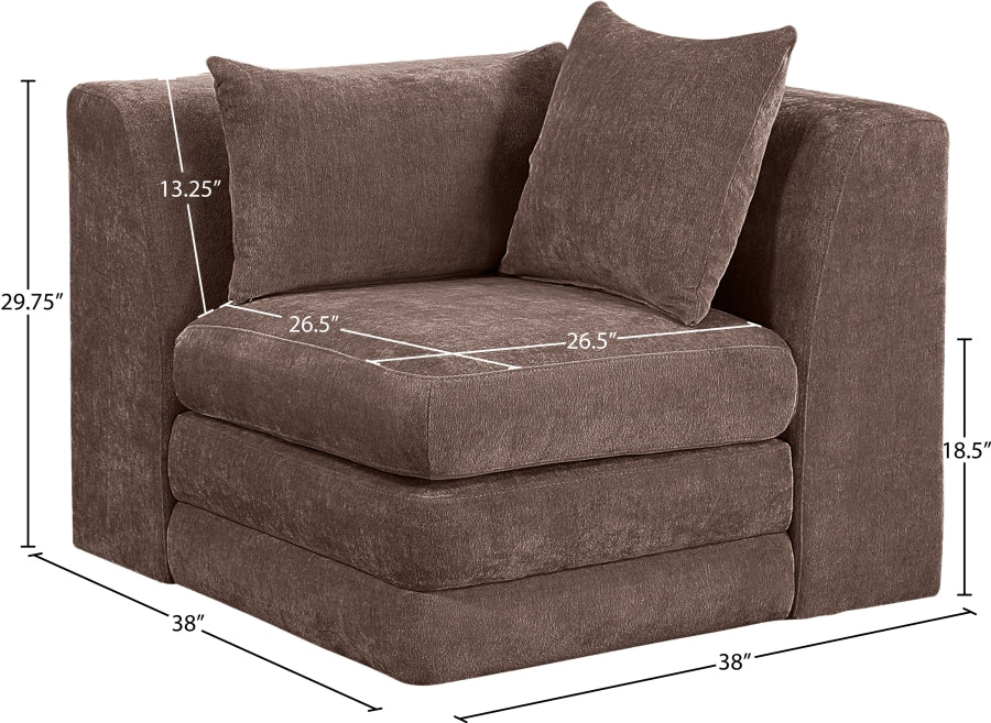 Stellar Chenille Fabric Upholstered Modular Accent Chair