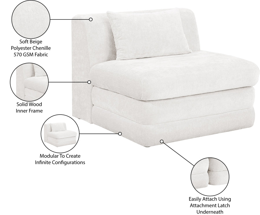 Fauteuil d'appoint rembourré en chenille Vivi