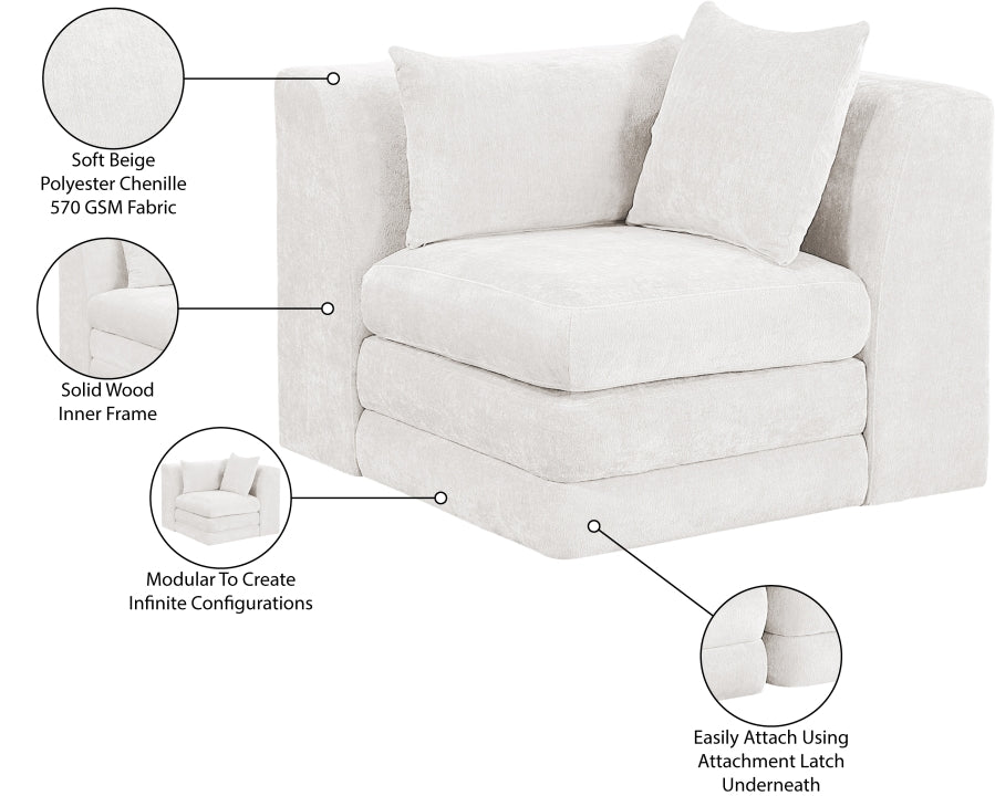 Stellar Chenille Fabric Upholstered Modular Accent Chair